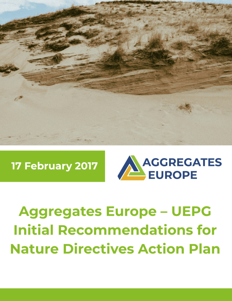 Aggregates Europe – UEPG Initial Recommendations for Nature Directives Action Plan