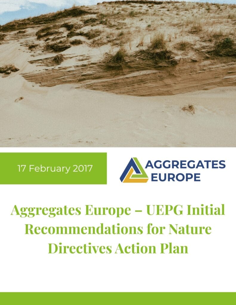 Aggregates Europe – UEPG Initial Recommendations for Nature Directives Action Plan