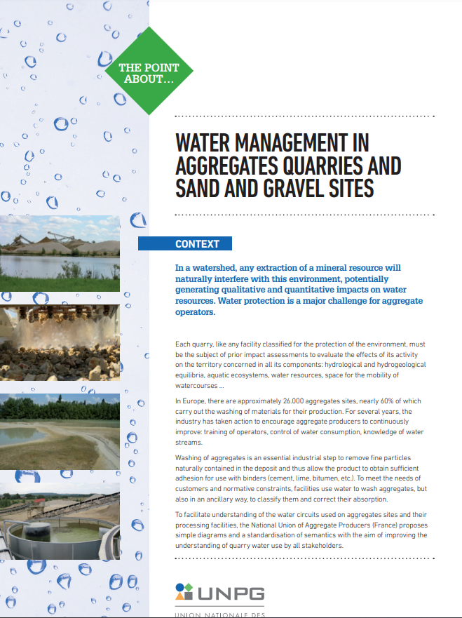 Aggregates Europe – UEPG – UNPG Water Management Brochure