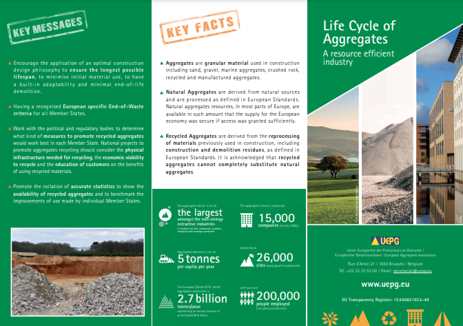 Aggregates Europe – UEPG Recycled Aggregates Leaflet – A resource efficient industry