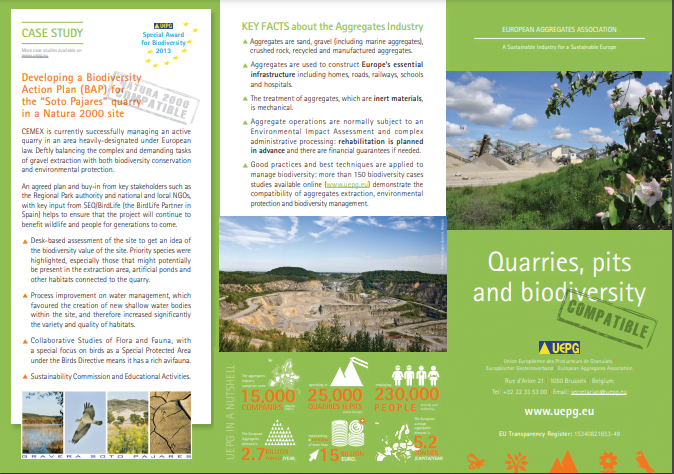 UEPG Biodiversity Leaflet – Quarries, pits & biodiversity : Compatible