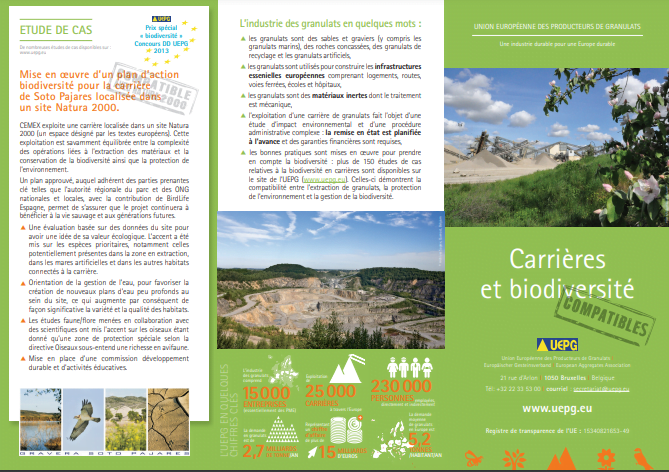 Aggregates Europe – UEPG Brochure Biodiversité – French version