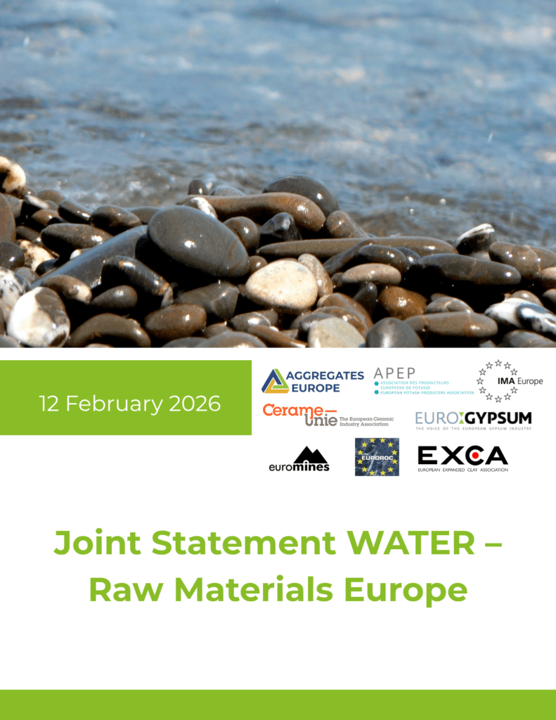 Joint Statement WATER – Raw Materials Europe