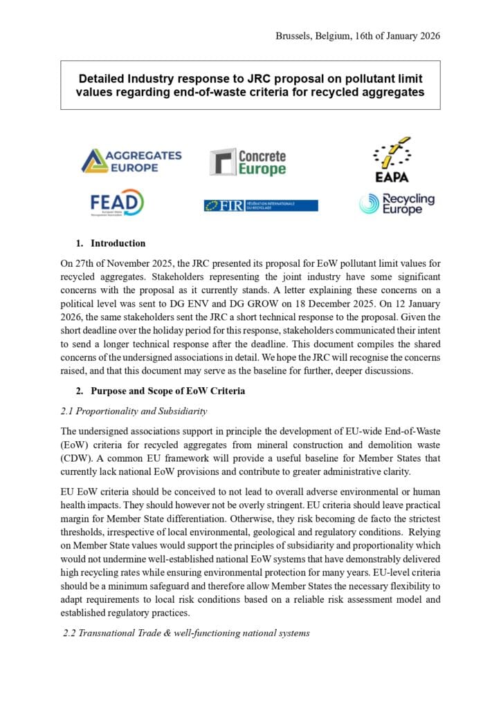 Industry Detailed Response to the JRC