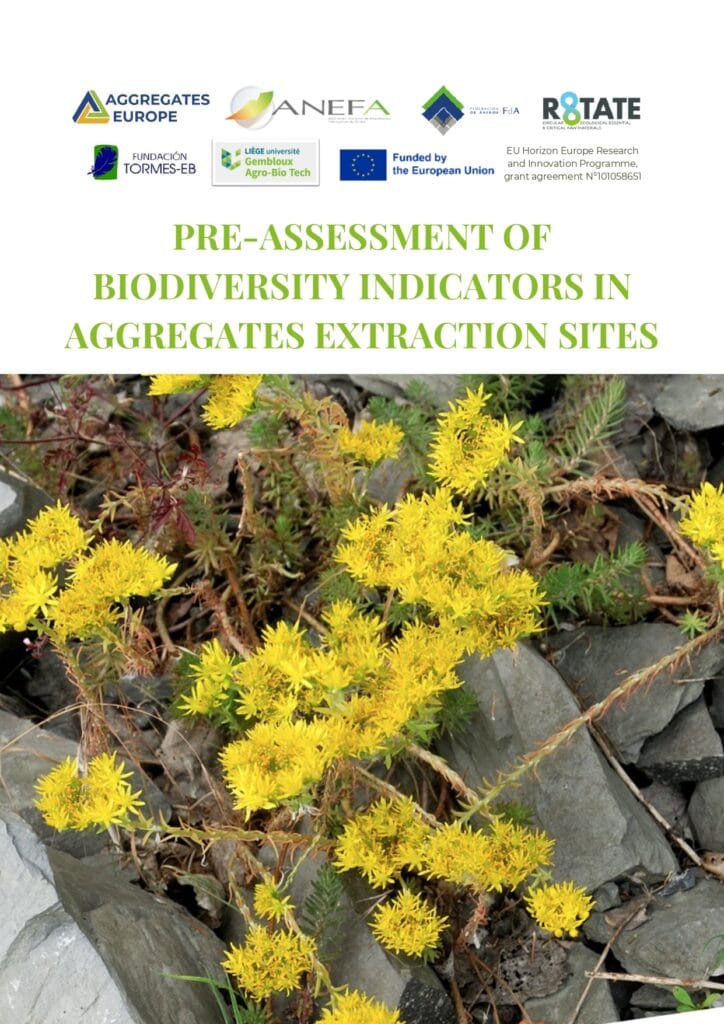 Pre-assessment of biodiversity indicators in aggregates extraction sites